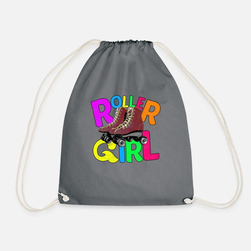 "Roller Girl" Rollschuh Mädchen - Turnbeutel - Grau