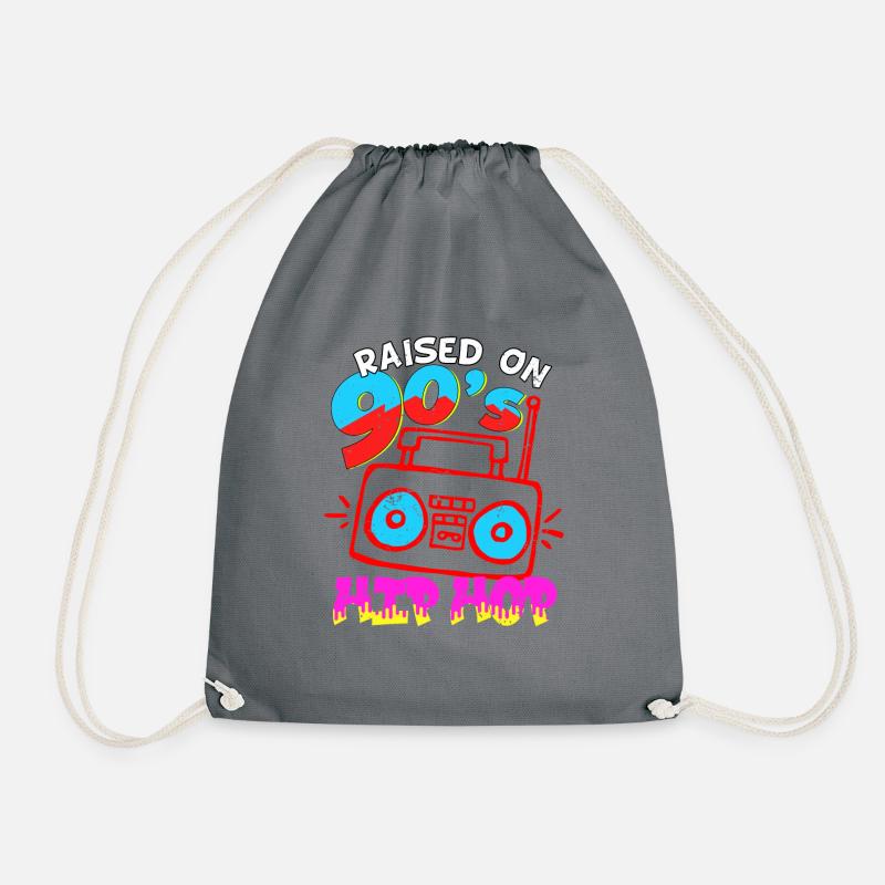 Raised on 90's Hip Hop - Turnbeutel - Grau