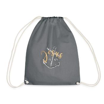 Conception chrétienne - Jésus est mon ancre - Sac de sport léger - gris - Devant