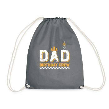 Construction d'un équipage d'anniversaire pour papa - Sac de sport léger - gris - Devant