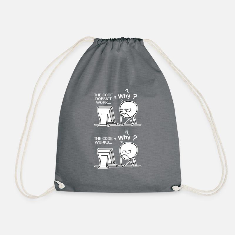 Lustiger Programmierer-Code funktioniert, warum Meme - Turnbeutel - Grau