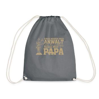 Anwalt Spruch Lustig Geschenk Vater Papa - Turnbeutel - Grau - Vorne