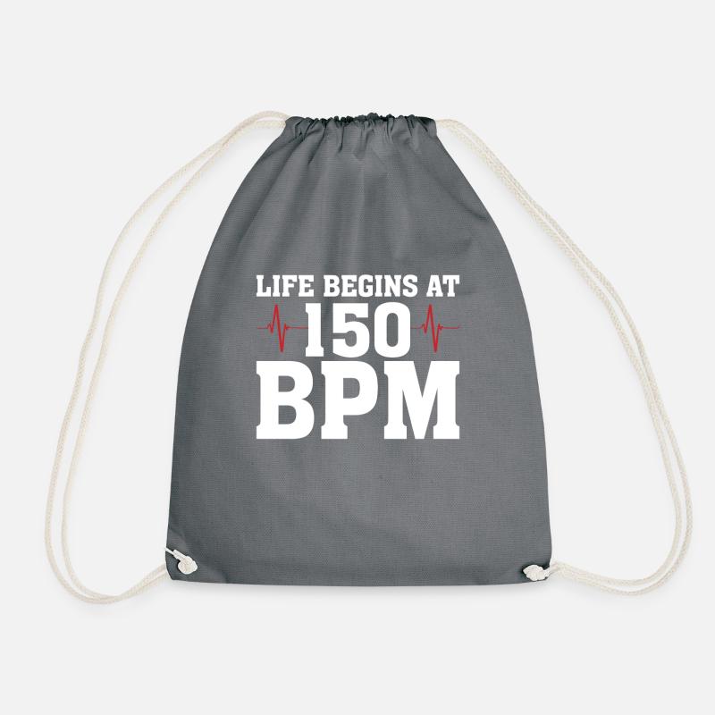 BPM Hardstyle Rave Techno Spruch Geschenk - Turnbeutel - Grau
