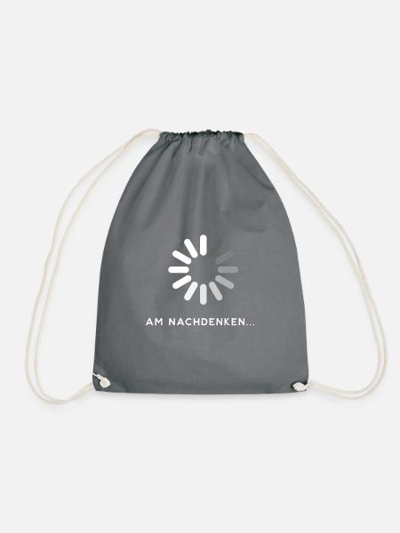Am nachdenken... | Geschenk für Denker - Turnbeutel - Grau