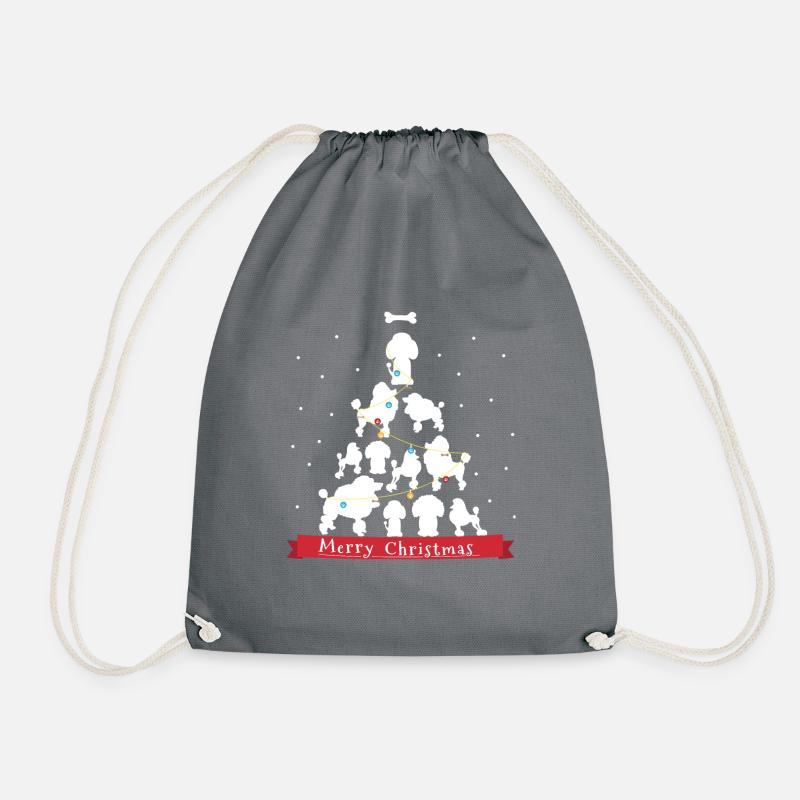 heiratet eben Pudel-Weihnachtsbaum - Turnbeutel - Grau