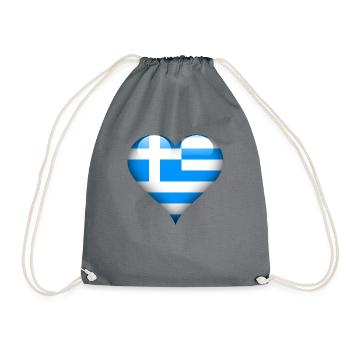 Drapeau de la Grèce coeur grec - Sac de sport léger - gris - Devant