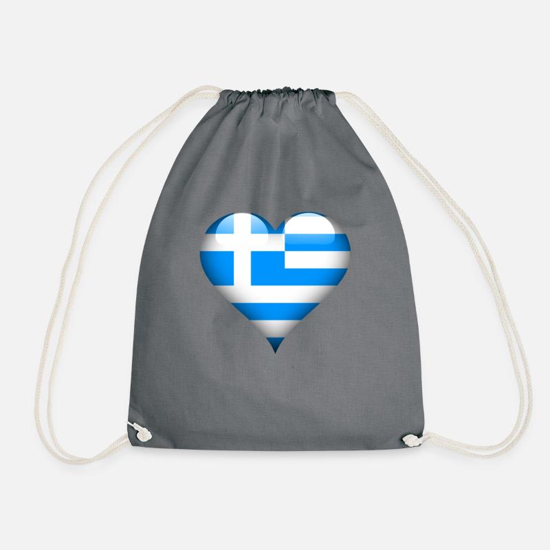 Griechisches Herz Griechenland Flagge - Turnbeutel - Grau