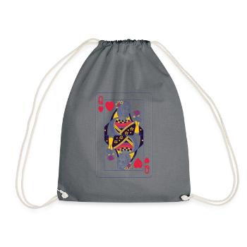 Roi dame carte roi reine kart couple amour - Sac de sport léger - gris - Devant