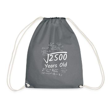 Birthday 50 square root of 2500 - Drawstring Bag - grey - Front