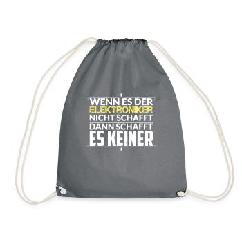 Elektroniker Spruch Geschenk Azubi Ausbildung - Turnbeutel - Grau - Vorne
