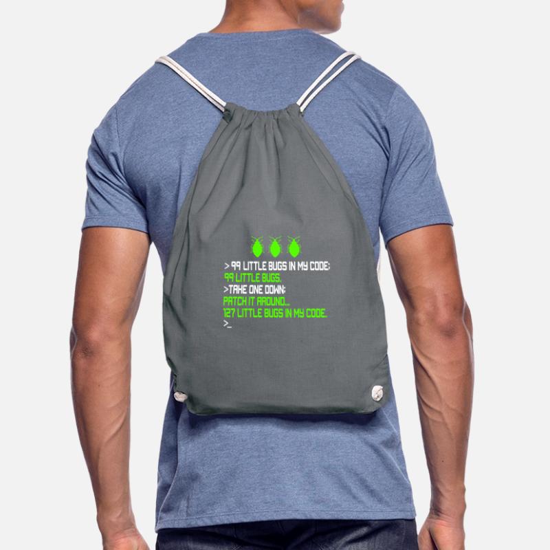 99 Little Bugs in My Code Encoding Debugging Funn Drawstring Bag