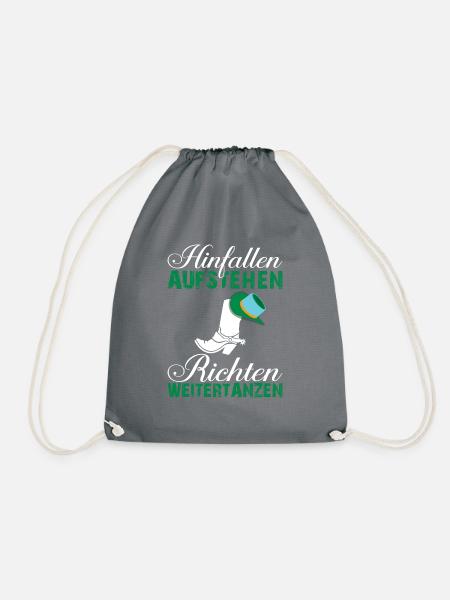 Linedance Tanzen Western Geschenk Spruch Lustig - Turnbeutel - Grau