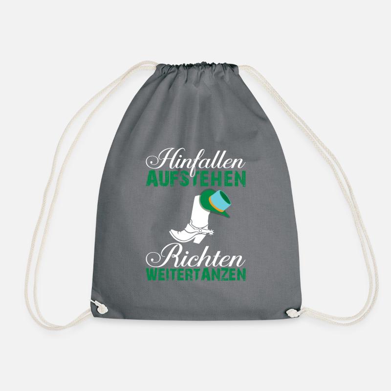 Linedance Tanzen Western Geschenk Spruch Lustig - Turnbeutel - Grau