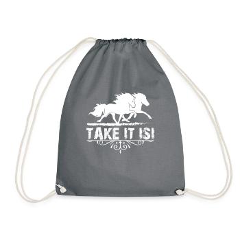 Icelandic horses Tölt Isi gift Icelandic pony horse - Drawstring Bag - grey - Front