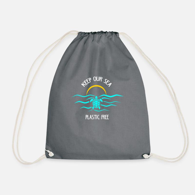 Keep Our Sea Plastic Free Save The Ocean - Turnbeutel - Grau