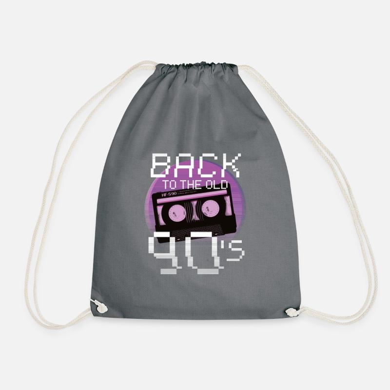 Back to 90 - Drawstring Bag - grey