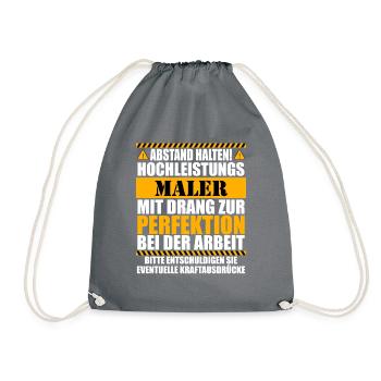 Maler und Lackierer Lustiger Spruch - Turnbeutel - Grau - Vorne