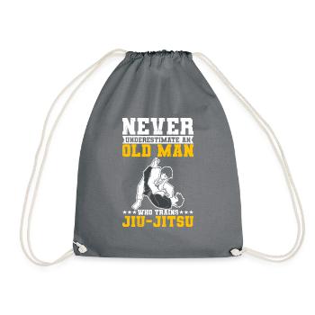 Jiu Jitsu Kämpfer Geschenk - Turnbeutel - Grau - Vorne