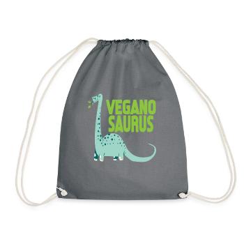 Vegano Saurus Vegan Dinosaurs Vegan Diet - Drawstring Bag - grey - Front