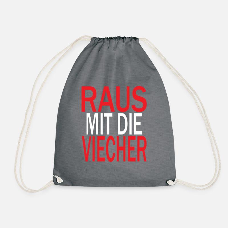 Raus mit die Viecher - Turnbeutel - Grau