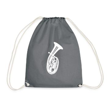 Tenor horn brass instrument musical instrument - Drawstring Bag - grey - Front