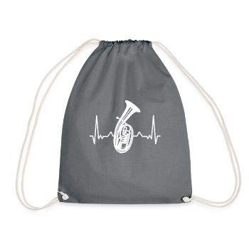 Tenor horn brass instrument musical instrument - Drawstring Bag - grey - Front