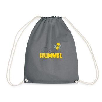 Kosename Hummel Geschenkidee - Turnbeutel - Grau - Vorne