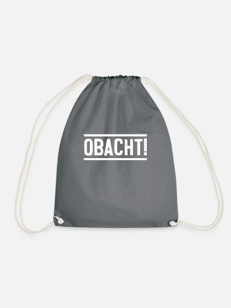 OBACHT! ACHTUNG! - Turnbeutel - Grau