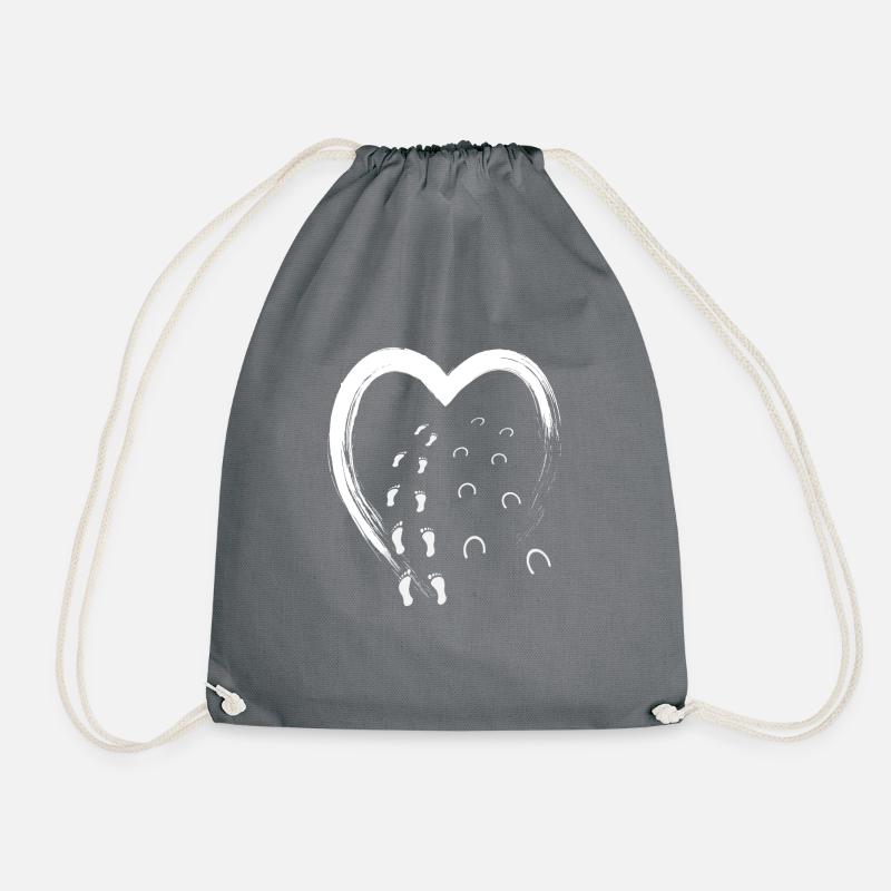 Never walk alone équitation sabots traces amour - Sac de sport léger - gris