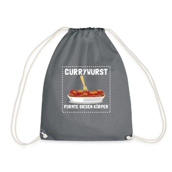Currywurst Ruhrpott Ruhrgebiet Geschenk Spruch - Turnbeutel - Grau - Vorne