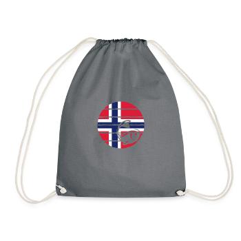 Norwegen Fischen Fischer Skandinavien Geschenk - Turnbeutel - Grau - Vorne