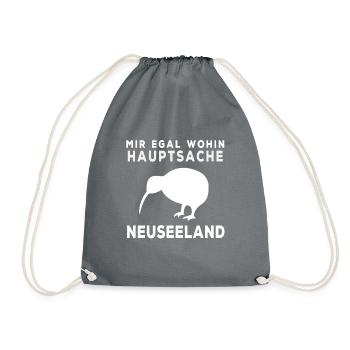 mir egal wohin hauptsache neuseeland - Turnbeutel - Grau - Vorne