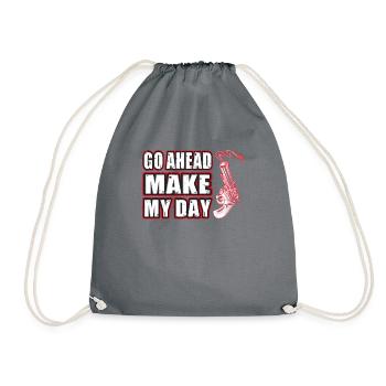 Go Ahead Make my Day - Drawstring Bag - grey - Front