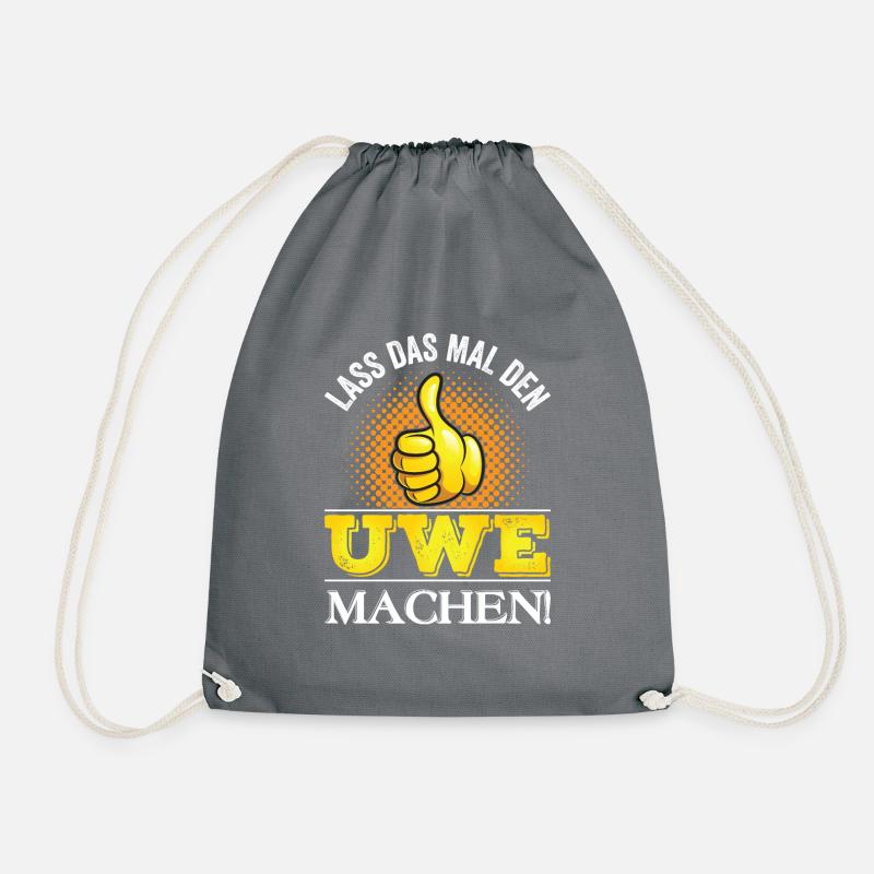 Lustiger Uwe Vornamen Spruch Geschenkidee - Turnbeutel - Grau