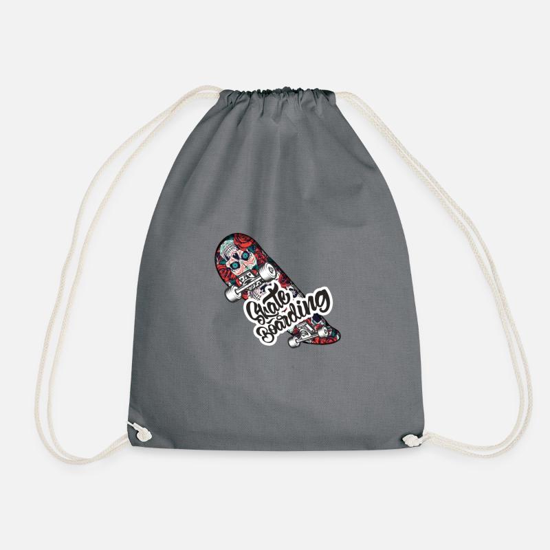 Skateboarding, skateboarding, skating - Drawstring Bag - grey