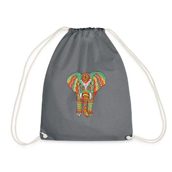 Elephant Yoga India Gymnastique idée cadeau mandala - Sac de sport léger - gris - Devant