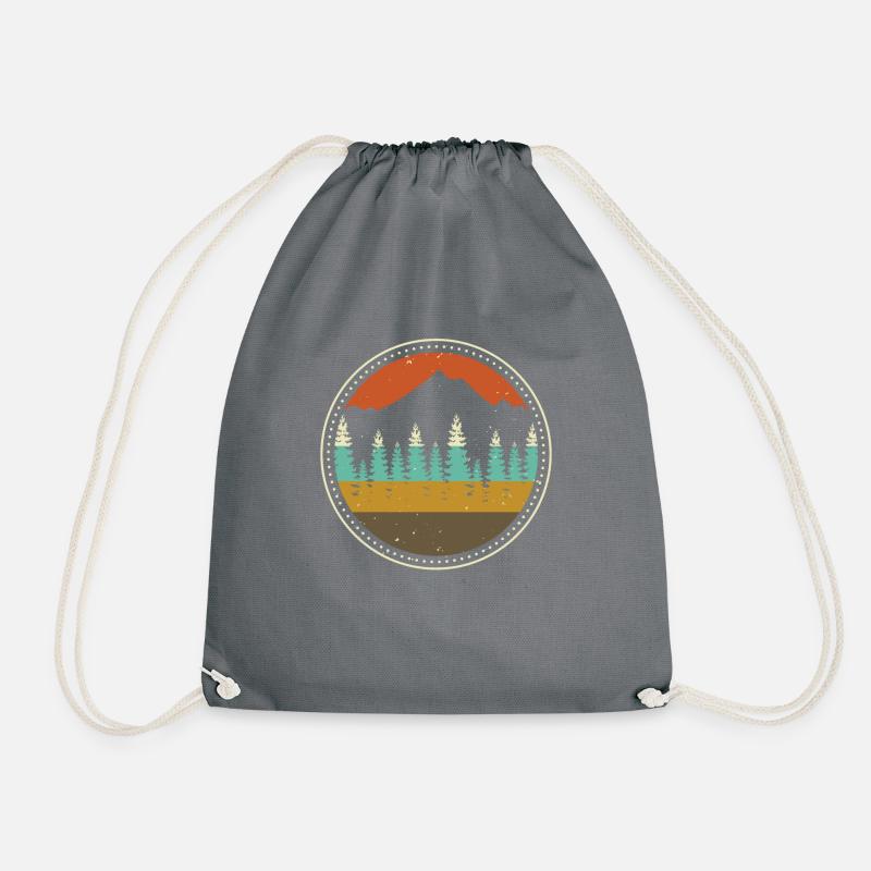Mountains, forest - Drawstring Bag - grey