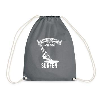 Mir reichts ich geh Surfen Windsurfen - Turnbeutel - Grau - Vorne