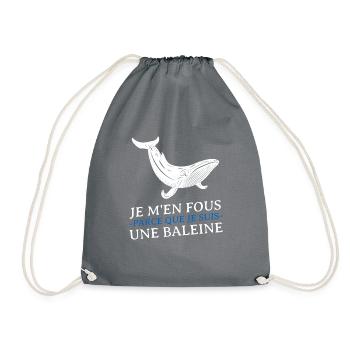 je m en fous parce que je suis une baleine - Sac de sport léger - gris - Devant