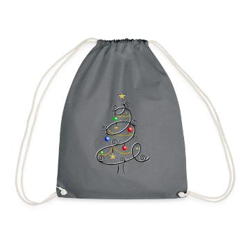 Tannenbaum Weihnachtsbaum Christbaum Weihnachten - Turnbeutel - Grau - Vorne