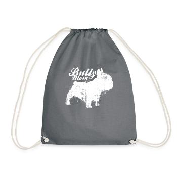 French Bulldog Brawler Mama Frenchie Dog - Drawstring Bag - grey - Front
