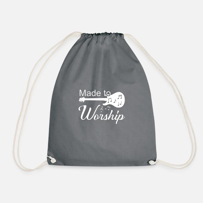 Christian Design - Made to Worship - Drawstring Bag - grey