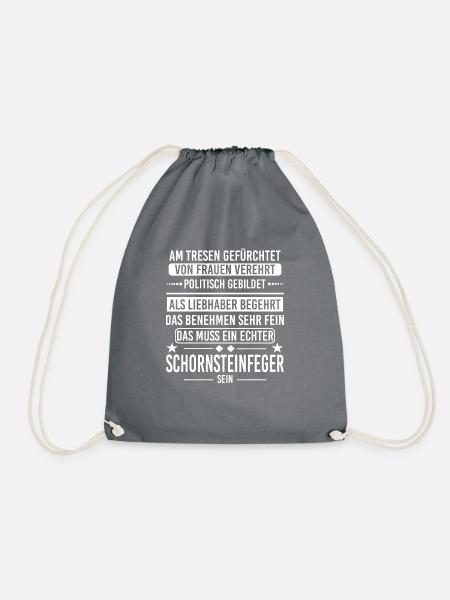Schornsteinfeger Glück Geschenk - Turnbeutel - Grau