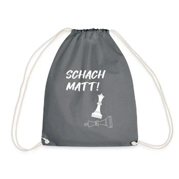 Schachmatt Dame König Spielzug Gambit Schach Spiel - Turnbeutel - Grau - Vorne