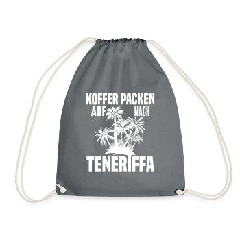 Teneriffa Urlaub - Turnbeutel - Grau - Vorne