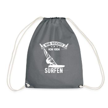 Mir reichts ich geh Surfen Windsurfen Spruch - Turnbeutel - Grau - Vorne