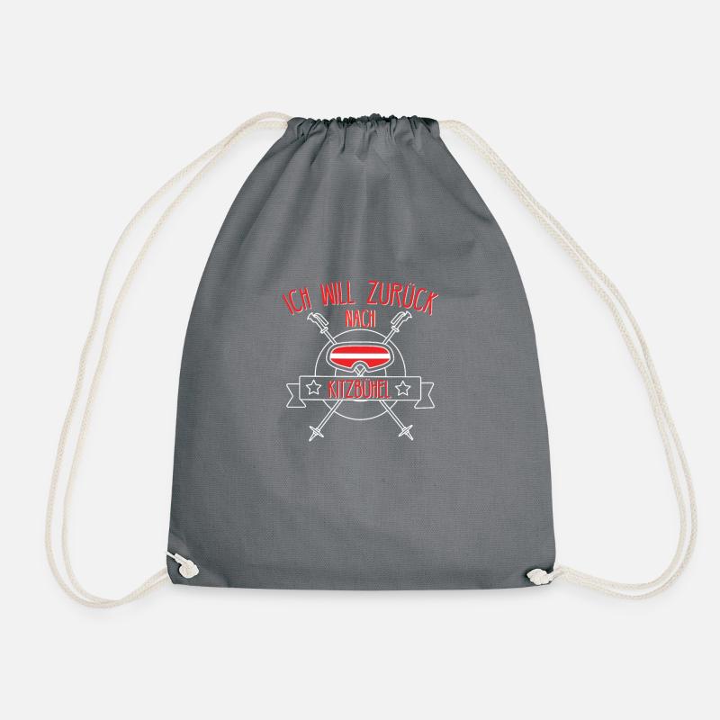 Kitzbühel Austria skiing gift idea - Drawstring Bag - grey