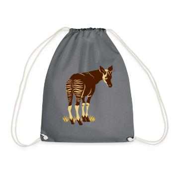 Okapi - Drawstring Bag - grey - Front