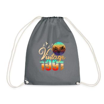 Retro Vintage 1991 - Drawstring Bag - grey - Front