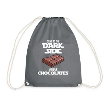 Come on the dark side, we have chocolate. - Drawstring Bag - grey - Front